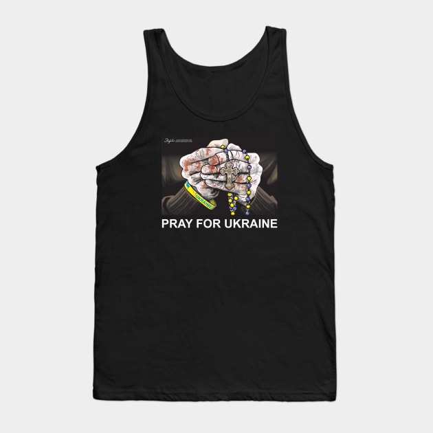 Pray for Ukraine Tank Top by Tom Stiglich Cartoons